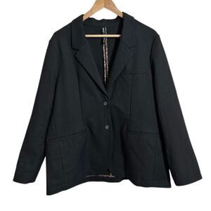 Peau De Loup Suit Jacket 18 Black Blazer Stretch Wedding Career
